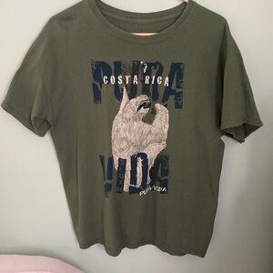 3/$24 Green Pura Vida Sloth T-Shirt Size Large